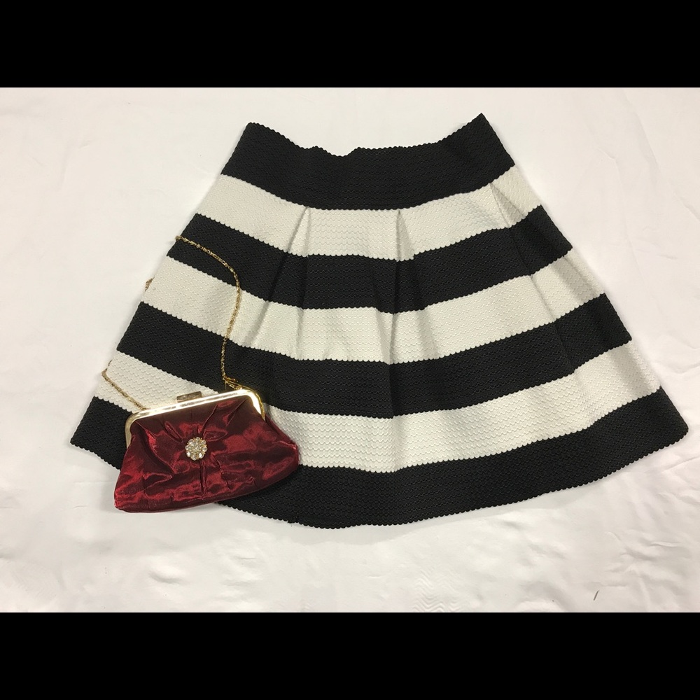 Black and white striped skirt